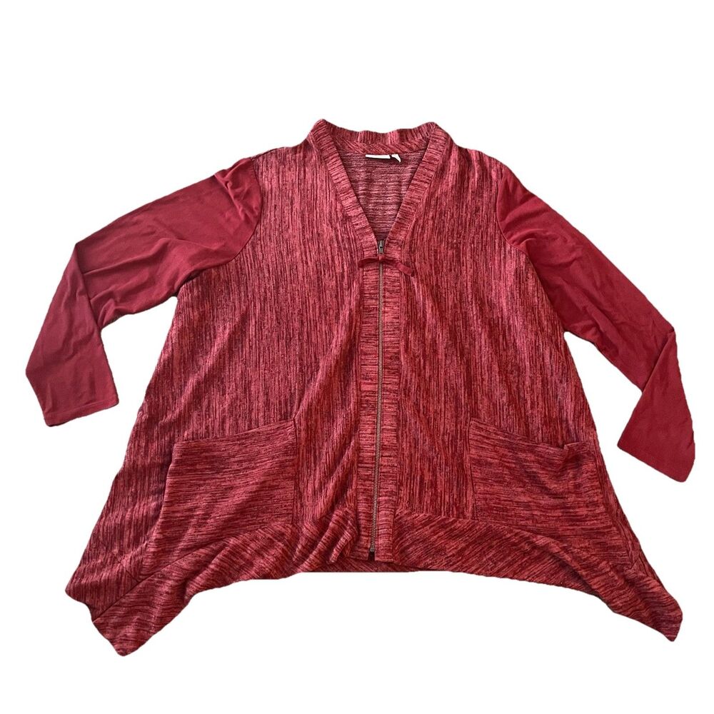 Logo Lori‎ Goldstein Women’s Too 1X Lagenlook Mixed Media Asymmetric